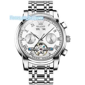 Reloj esqueleto de lujo DKE1125, relojes de pulsera clásicos a la moda para hombre, reloj mecánico automático multifunción