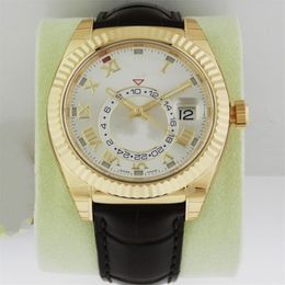Luxury Sky Dweller 326138 18k oro amarillo a estrenar maquinaria automática reloj para hombre relojes de pulsera para hombre 236v