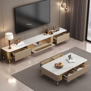 Luxe leisteen tv -standaard salontafel set ontwerper moderne kleine appartement woonkamer tv -kast verf opslag vloer kast a