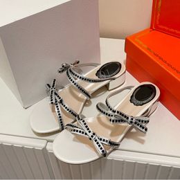Diapositives de luxe chaussures de créateurs femmes sandales et talons 4,5 cm rené caovilla grosses pantoufles de plate-forme chaussures habillées tongs de mode mule C0111