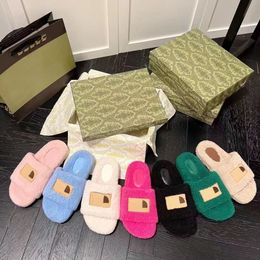 Slides de luxo Paris Designer Homens Mulheres Chinelos Senhoras Lã Inverno Balenciga Pele Fofo Peludo Letras Quentes Sandálias Confortáveis Fuzzy Girl Flip Flop Slipper 35-45