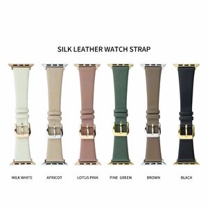 Bracelet en cuir mince de luxe pour iWatch 8 7 6 5 4 3 SE série femmes hommes boucle ceinture bracelets pour Apple Watch band 41mm 40mm 38mm 45mm 42mm 44mm 49mm accessoires de bracelet de montre