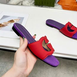 Luxe slippers Designer Summer Oversized Sandals Flat Heel Fashion veelzijdige leercasual comfort flip-flops