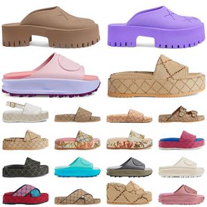 Luxe Slippers Glijbaan Merk Ontwerpers muilezels Dames Dames Holle Platform Sandalen Dames Glijbaan Sandaal Met Lnterlocking G Mooie Sunny Beach Vrouw Schoenen Slippers