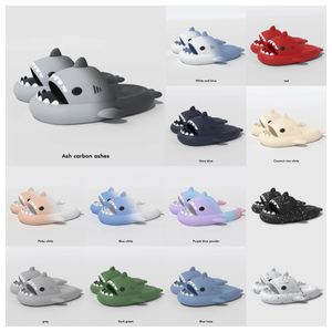 Luxe slippers zomer 2024 Designer Shark Sliders Men Women Slides blauwe traagschuim sandalen zachte dikke kussen slipper wolk binnen buiten