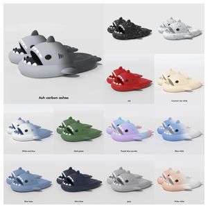 Luxe slippers zomerontwerper Shark Sliders Men Women Slides Black Memory Foam Sandalen Zachte dikke kussen Slipperwolk binnenshuis buiten