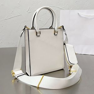 Luxe Saffiano lederen handtas Designer driehoek reliëf belettering logo bakken met kristallen bezaaid crossbody dames metalen hardware schoudertassen portemonnee