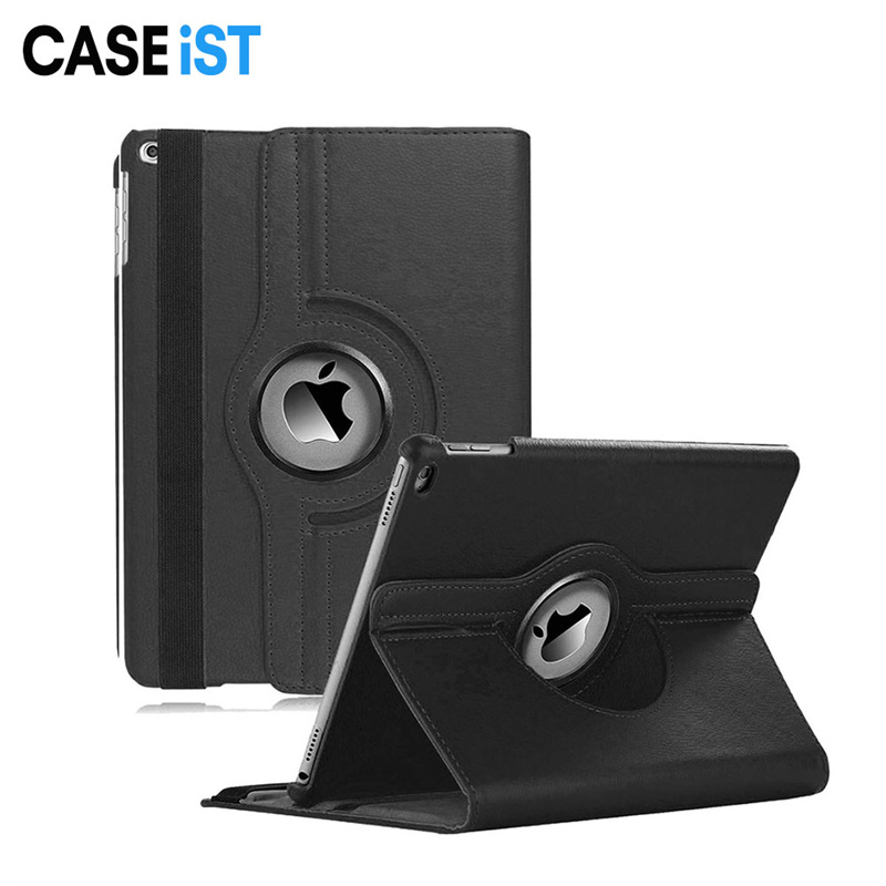 Caseïst Luxury lederen tablet Case Smart 360 Roterende Flip Litchi Graanstandhouder Folio -hoes voor Apple iPad Air Mini Pro 1 2 3 4 5 6 7 8 9 10e generatie 10,5 11 12,9 inch