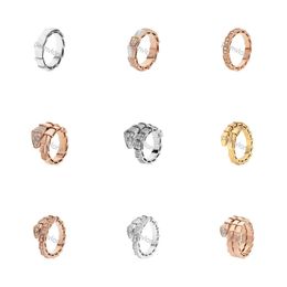 Luxe Snake Bone Ring designer ringen voor dames heren modetrend merk roségouden ring paar sterling zilver cadeau Gepersonaliseerd met originele geschenkdoos Maat 5-11