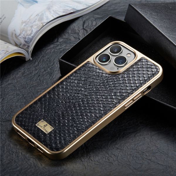 Funda de lujo para teléfono Vogue con patrón de piel de serpiente para iPhone 15 Plus 14 13 12 11 Pro Max Durable, resistente, elegante, protectora completa, cubierta trasera de cuero sólido a prueba de golpes