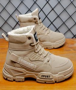 Luxe Snow Boots Boot Designer Heren schoenen Laarsjes sneakers mode winterschoenen glad lederen enkel half zwart wit bordeaux platform buiten scarpe7188165