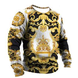 Luxe sociale shirts Katoenen T-shirt voor heren Tees Barokke grafische mode 3D T-shirt Straat Sweatshirt O-hals Casual kleding 231229