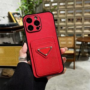 Fundas de teléfono con bolsa de tarjeta de silicona suave de lujo para iPhone 15 Pro Max 14Plus 15Pro 13 12 11 Pro Max X XR XS Max 7P 8P Diseñador de moda Placa de identificación triangular Funda antigolpes