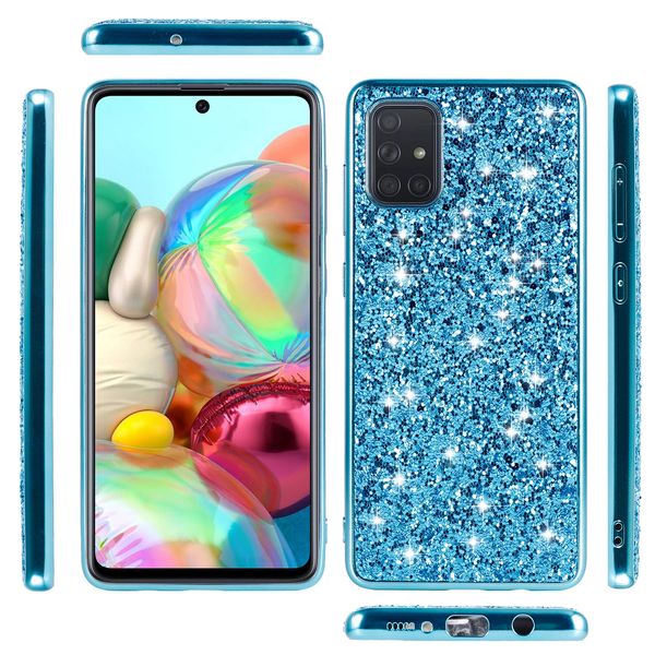 Coque de téléphone Vogue de luxe en placage scintillant pour iPhone 14 13 12 Pro Max Samsung Galaxy 23 Ultra S22 A32 5G A12 A42 A52 A72 Coque de protection en cuir brillant et durable