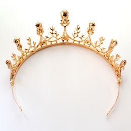 Couronnes de mariage en cristaux scintillants de luxe, perles en strass, accessoires pour cheveux, couronne et diadèmes de mariée, rapide en Stock236W