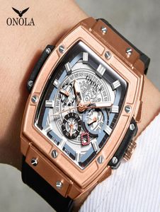 Luxury Sport Watch for Men Onola Fashion Quartz Clock Big Face Wristwatch Watchs décontractés Men Relogio Masculino CX2008057302657