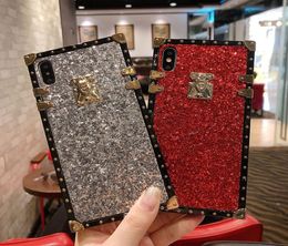 Luxe Vierkante Plating Sparkle Soft Case voor Samsung S21 Ultra S20 Plus S20FE S10 S8 S9 Note9 Note8 A10 M10 A20 A306778733