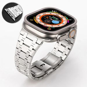 Bracelet AP en acier inoxydable de luxe pour Apple Watch Band 8 Ultra 49 mm 44 mm 45 mm 42 mm 38 mm 40 mm 41 mm Business Metal Watchband Iwatch SE 6 5