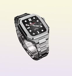 Boîtier de bracelet en acier inoxydable de luxe pour modification de bracelet de montre Apple 45 mm 44 mm 41 mm Kit de mod en métal pour IWatch Series 7 6 SE 5 4 3913448