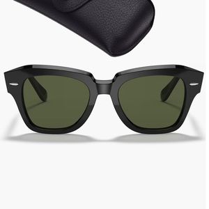 Gafas de sol de lujo State Street, lentes de cristal, lentes de cristal para hombres y mujeres con montura de acetato, gafas de sol de moda, protección UV