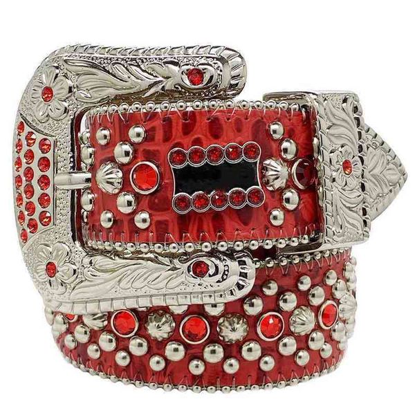 Correa de lujo Bbelts para hombres Cinturón de diseñador Western Bling Bling Bling Cristal Diamond Cantals Hip Hop Rock Party Cinturón