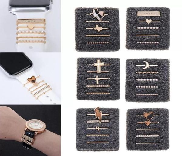 Decoración de correas de lujo para Apple Watch iWatch Galaxy Watch 4 Classic 3 bandas Diamond Jewelry Charms Pulsera Strap Strap Acces1696283