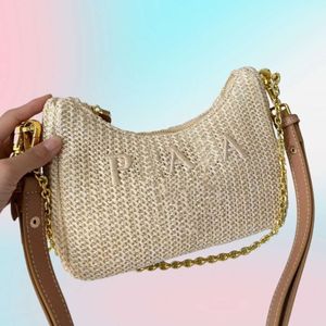 Sac de paille de luxe tissé Broidered Sac de créateur de sacs de concepteur 2005 Redition Handbags en nylon panier tote hobo sac plage de haute qualité