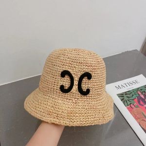 Chapeaux de créateur de chapeaux de luxe Chapeaux de seau pour femmes Fashion Hand Woven Cap Mens Caps Summer Bage Hats Big Brim Hats Sun Bucket Hat 244111BF