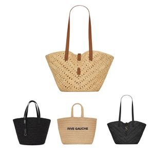 Tissage de paille de luxe Rive Gauche Sac de designer haute capacité Femmes Hommes Shopper Cross Body Épaule Panier Sacs de voyage Pochette Totes Sac à main Panier d'embrayage Sacs de plage