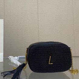 Роскошная соломенная женская дизайнерская сумка через плечо с камерой, французская брендовая модная женская сумка с кисточками на плечо, сумка высокого качества, мини-женская сумка-мессенджер, держатель для карт