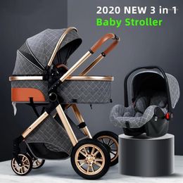 Cochecito de lujo 3 en 1, carrito de bebé con paisaje alto, puede sentarse y acostarse, cochecito Cradel, portabebés 12026