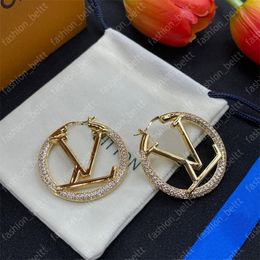 Étalon de luxe Big Gold Hoop Earge pour femmes femmes Orrous Girls Ored Set Designer Bijoux Mingle d'oreille Saint Valentin Gift Engagement For Bride Huggie 4cm