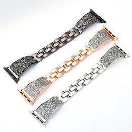 Luxe Studded Diamond Strap voor Apple Watch Series 6 5 4 SE Dames Metalen Armband Iwatch 44mm 42mm 40mm 38mm horlogeband Mode Bling Polsbandjes