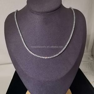 Luxe stijl ontwerp 14K Au585 massief puur wit goud Lab Grown Diamond Moissanite tennisketting voor vrouwen bruiloft