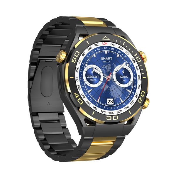 Luxury Style JS Ultimate 2 Smartwatch 1,62 pouces Full HD Écran rond Double sangles NFC GPS Wireless Charging Relojes Inteligentes JS Smart Watch