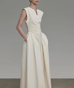 Luxe stijl YAYUNYAYUN | Witte Franse jurk Dames zomer 2023 nieuwe premium jurk met mouwloze taille en omwikkelde rok