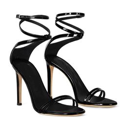 Роскошные летние брендовые женские кожаные сандалии Catia, туфли из лакированной кожи с перекрестными ремешками, женское праздничное платье на высоком каблуке, свадебные сандалии-гладиаторы EU35-43 с коробкой