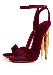 Chaussures de sandales de lèvres d'été de luxe Femmes lipshape talon Velvet Cuir Pumps Party Mariage Dame Sandalias EU3544 WIIT8869929