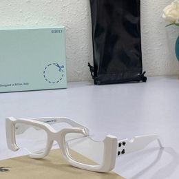 Lanques de soleil de luxe Designer hors de la marque Blanc Top pour hommes et femmes plaques épaisses à cames carrées noires lunettes de lunettes