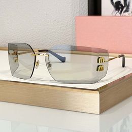 Luxe zonnebril designer zonnebril voor dames dame zonnebril frameloze brillen merk modeontwerper bril roze spiegelkwaliteit bril topkwaliteit bril