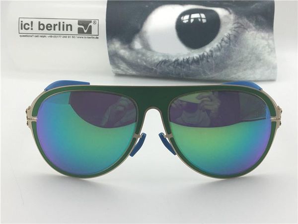 lunettes de soleil de luxe pour hommes lunettes de soleil design allemandes pour femmes IC ultra-léger sans vis cadre en métal enduit réfléchissant UV400 lentille