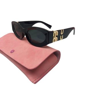 lunettes de soleil de luxe pour femmes lunettes de créateur lunettes à monture ovale UV vente chaude propriété lunettes de soleil carrées jambes en métal miu lettre design SMU09WS MU54Y lunettes