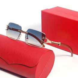 Gafas de sol de lujo para hombre, marca clásica, gafas de sol catri, diseñador para mujer, gafas de metal a prueba de arañazos, gafas de personalidad antirreflejo, gafas de sol sin montura