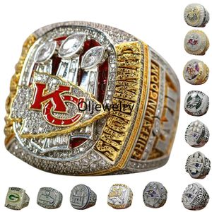 Championnat de luxe Super Bowl Championnat Ring 14K Gold KC Champions Anneaux pour hommes bijoux en diamant pour femmes