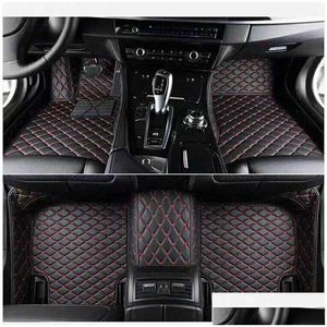 Luxe Surround Auto Vloermatten Voor -Benz C-Klasse 2014-Links Roer Zwart Pu Lederen Bescherming Mat Set Carpers Drop Delivery Dhkla