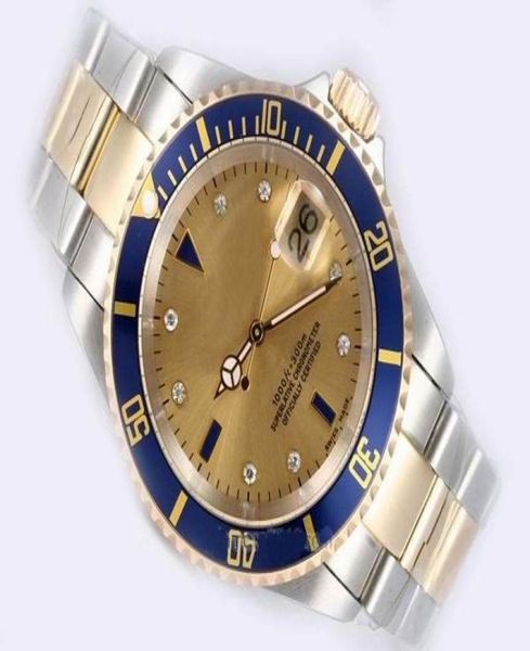 Marques de luxe Swiss Male Malle Silver Watch en acier inoxydable Gol 18K Date Casual Mens Automatic Mechanical Watches Fashion Men Sport WRI8707488