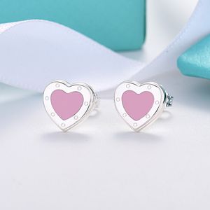 Luxury T Brand Love Heart Designer Pendientes Stud para mujer Cute Light Blue Green S925 Sterling Silver Collares Pendientes Bead Bracelets Party Wedding Jewelry