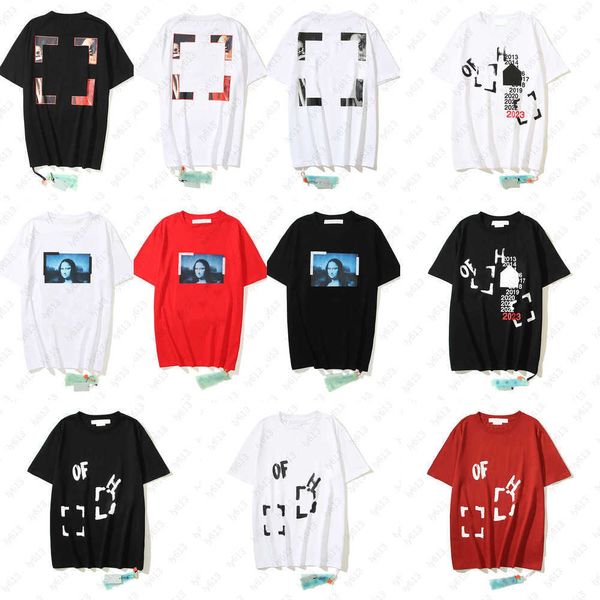 T-shirts de luxe pour hommes T-shirt de designer Europe et États-Unis Offes High Street Pattern Print Fashion Blanc à manches courtes Col rond T-shirt d'été Vêtements pour hommes