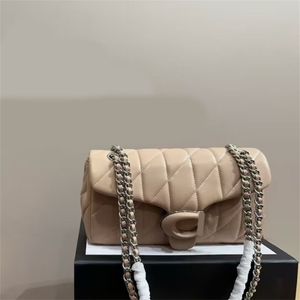 Bolso de mensajero con almohada de tabby de lujo, bolso cruzado de cuero suave, chapado en oro, letra plateada, mini bolso de hombro con cadena acolchado cuadrado para fiesta para mujer, ajustable xb129