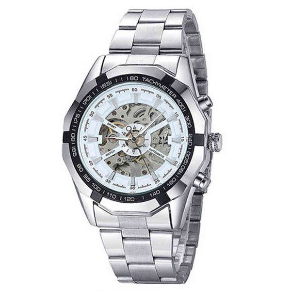Marque de luxe montre Mens Designer marque montres pour hommes automatique mécanique montre-bracelet creux en acier bande ronde pointeur hommes